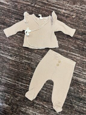 Neutral Striped Snug Baby Two-Piece Set